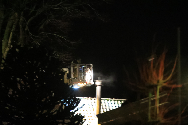 Veel bekijks bij schoorsteenbrand