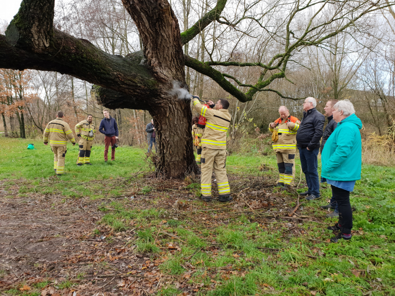 Klimboom in brand gestoken