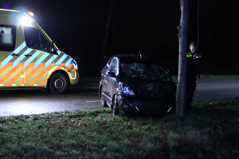 Brommobieler gewond na botsing op boom