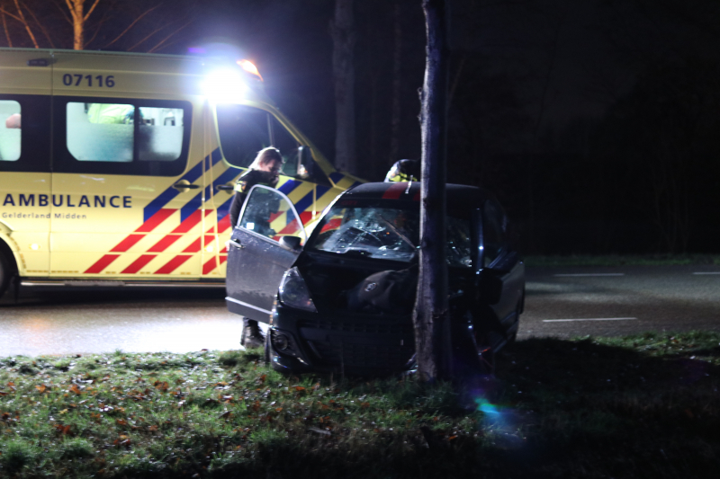 Brommobieler gewond na botsing op boom