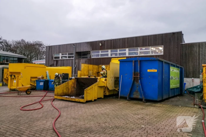 Brand in perscontainer op Gemeentewerf