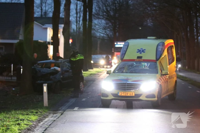 Gewonde bij botsing tegen boom
