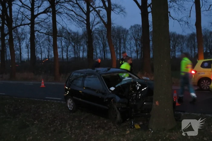 Gewonde bij botsing tegen boom