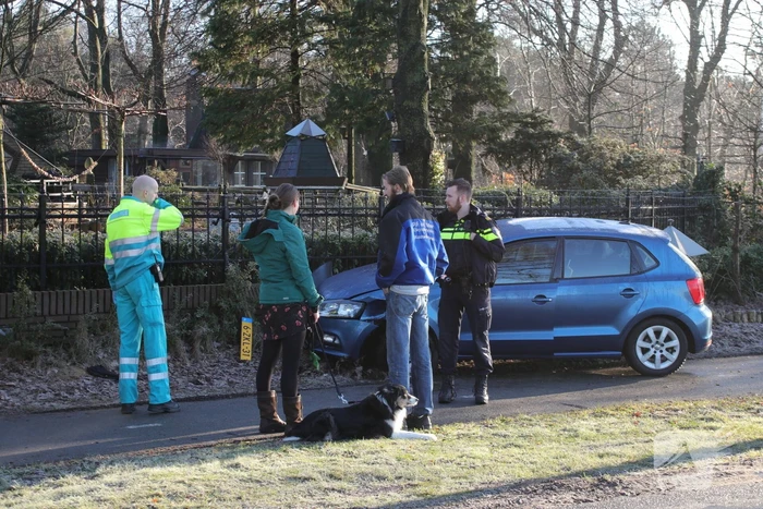 Auto ramt tuinhek na slippartij (Kootwijkerbroek)