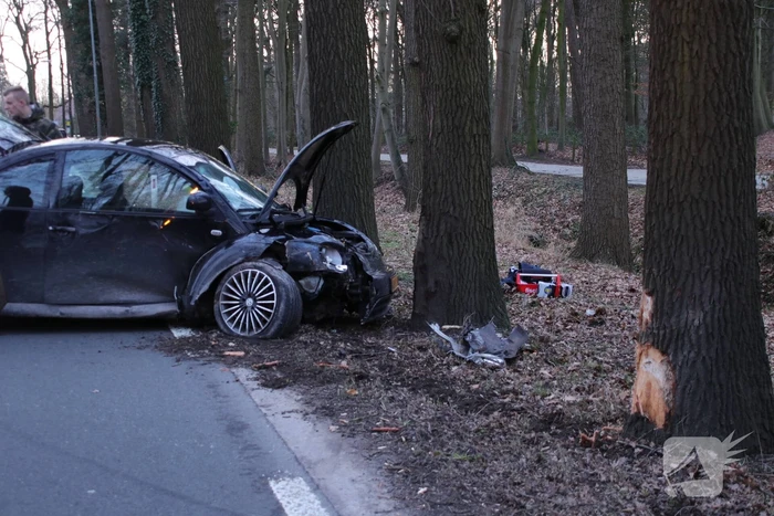 Auto botst frontaal op boom (Barneveld)