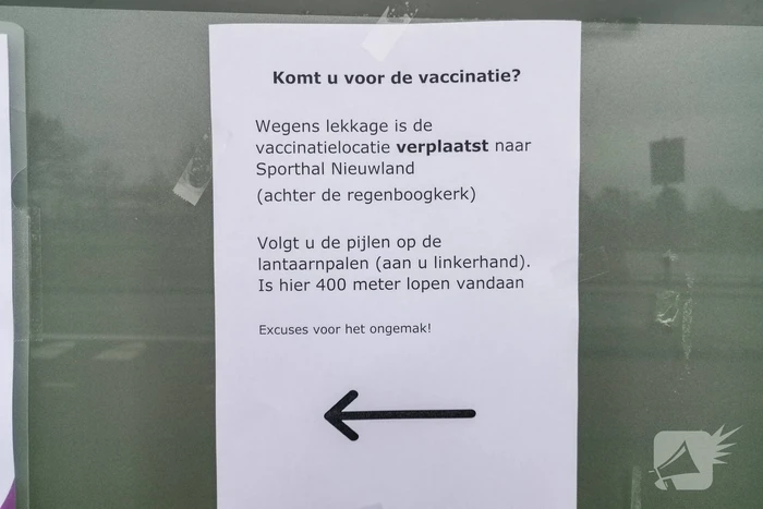 Vaccinatielokatie verplaatst door lekkage (Amersfoort)