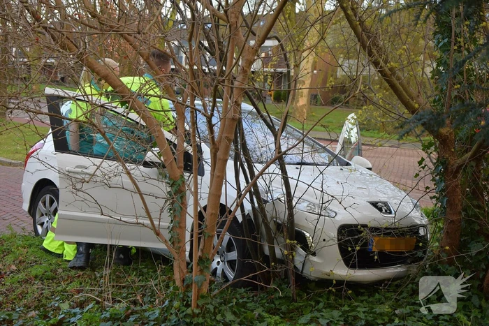 Automobilist schiet van de weg en belandtt in bosschage