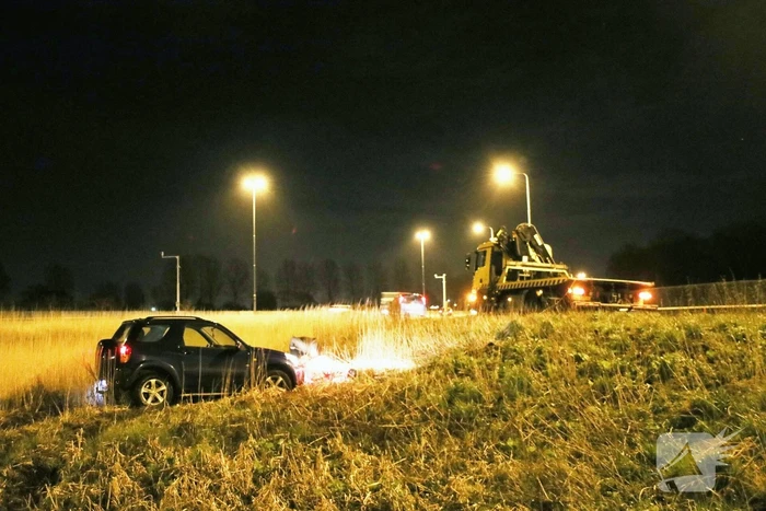 Auto raakt van de weg