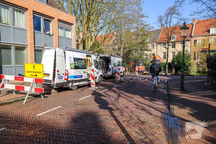 Straat afgesloten door lekkage in afsluiter