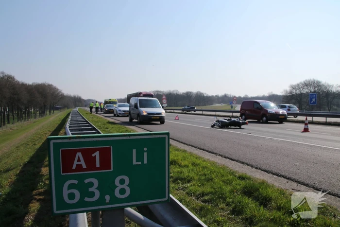 Motorrijder gewond en flinke file