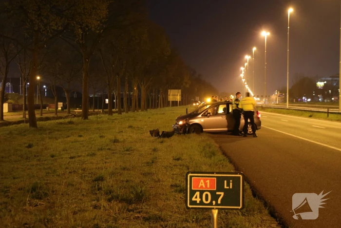 Auto zwaar beschadigd bij eenzijdig ongeval