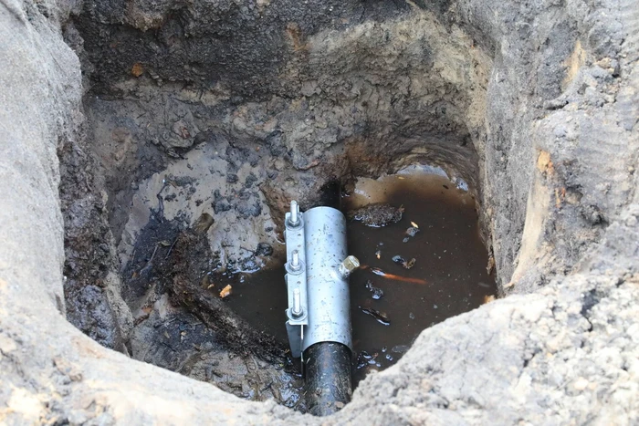Wortels bomen doorboren waterleiding