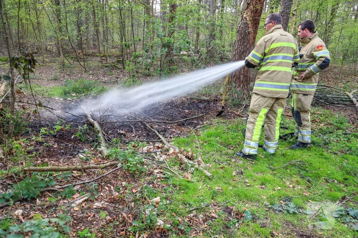 Kleine brand in bos achter Dierentuin