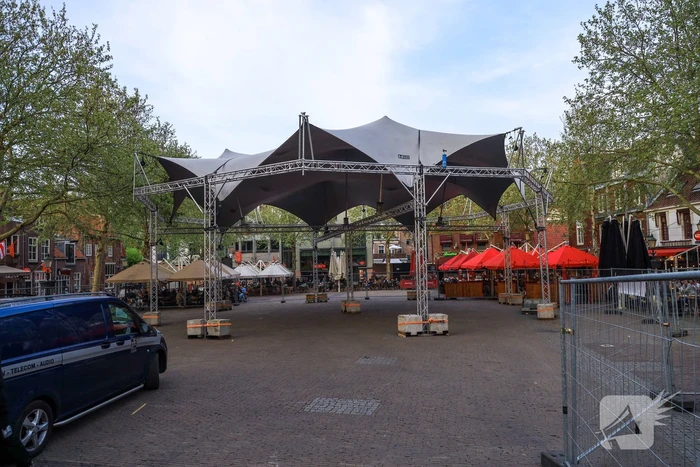 Opbouw route Koningsdag in volle gang