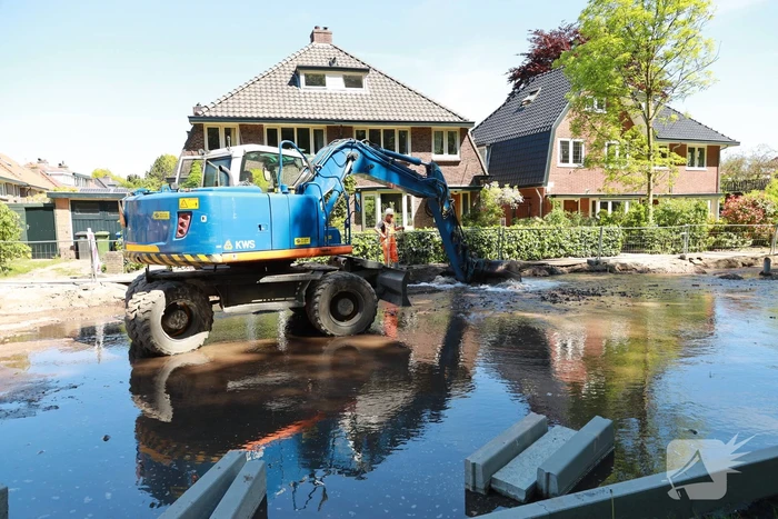Waterleiding gesprongen door graafwerkzaamheden