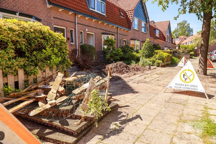 Gasleiding geraakt bij graafwerkzaamheden