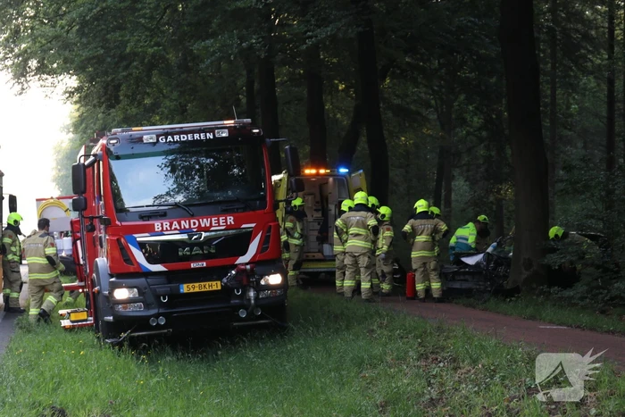 Auto botst op boom