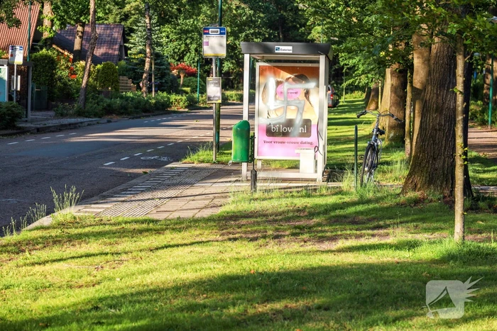Bushokje beklad met hakenkruis