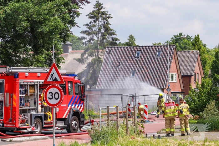 Enorme gaslekkkage op bouwplaats