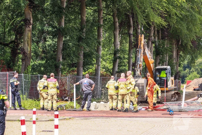 Enorme gaslekkkage op bouwplaats