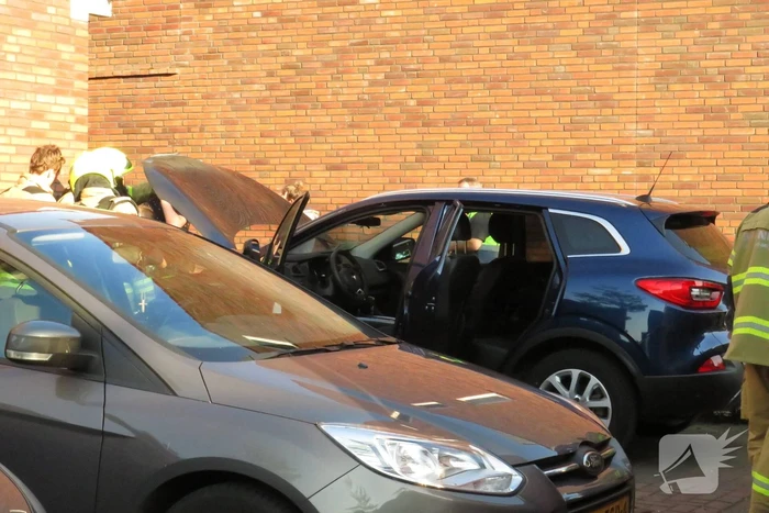 Geparkeerde auto vat vlam