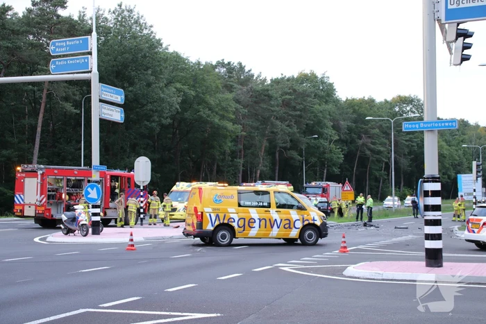 Zeer ernstige ongeval tussen twee voertuigen
