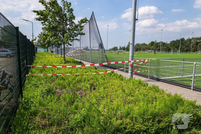 Springkasteel vliegt de lucht in