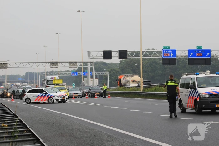 Knooppunt Hoevelaken dicht na ongeval