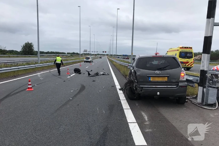 Flinke schade wegafsluiting na ongeval