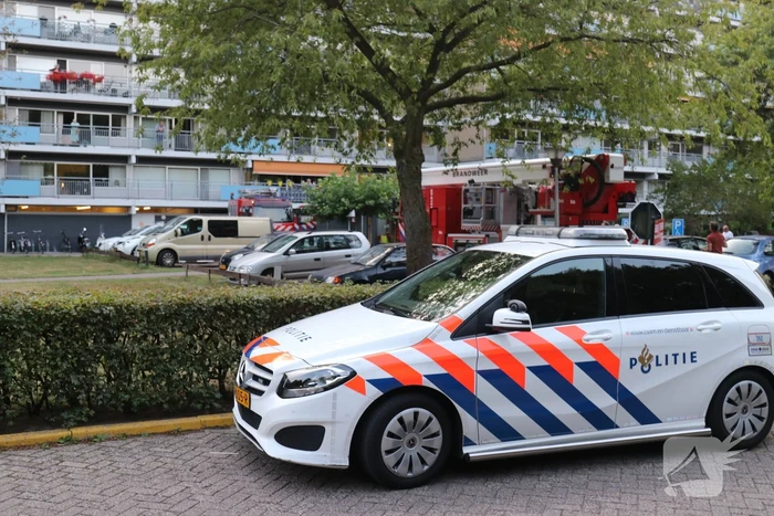 Brand op 6e etage van flat