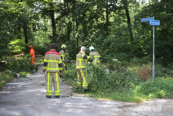 Deel boom blokkeert weg