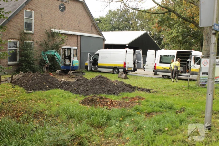 Graafmachine raakt hoofd gasleiding