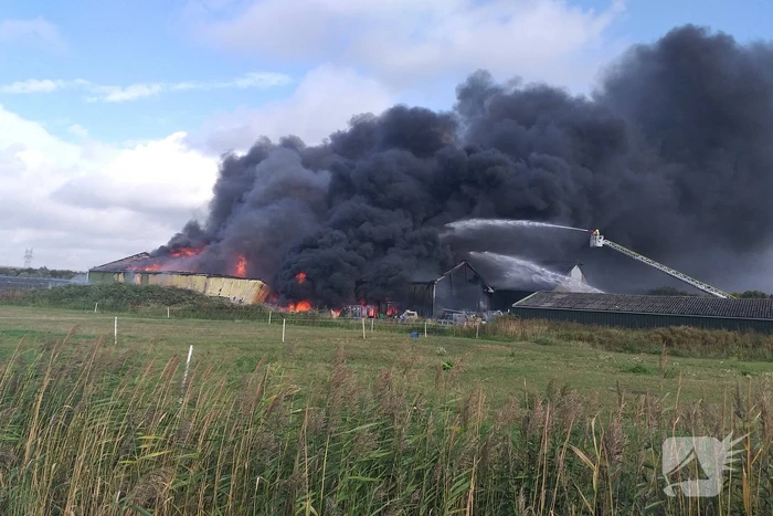 Uitslaande brand in loods aan de Rijsoord
