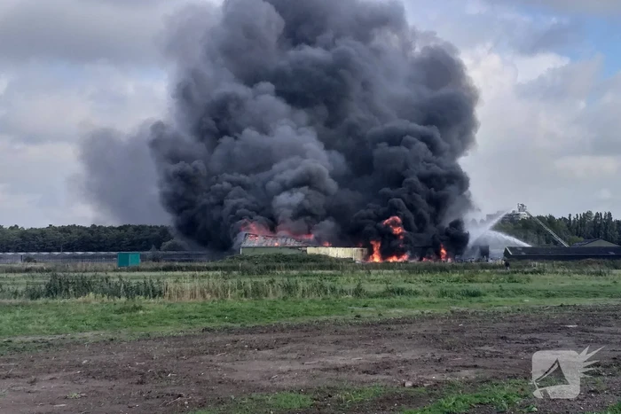 Uitslaande brand in loods aan de Rijsoord