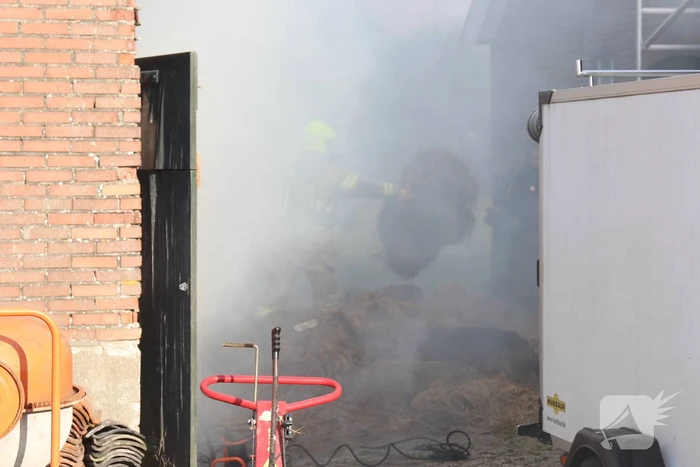 Brand in hooiopslag