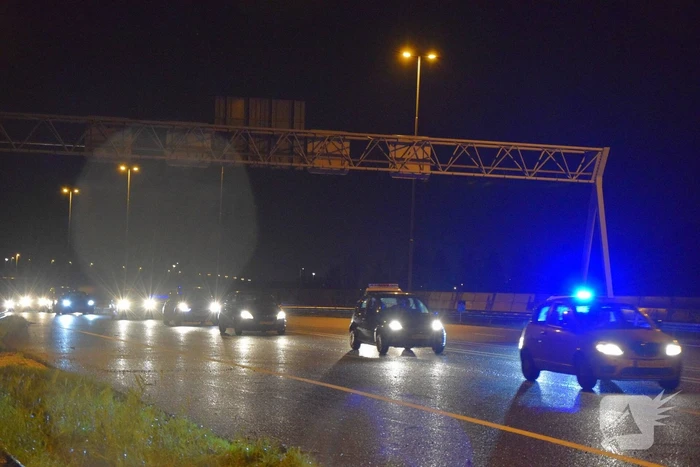 Extreme file na kettingbotsing op snelweg