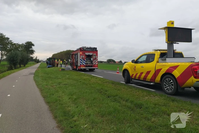 Tractor brandt volledig uit