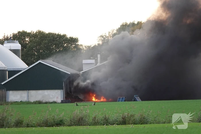 Tractor gaat in vlammen op