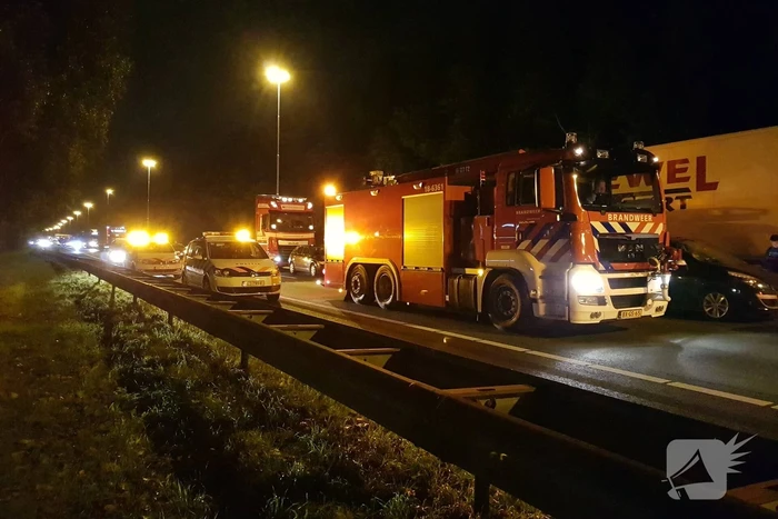 Zeer ernstig ongeval tussen twee vrachtwagens op snelweg