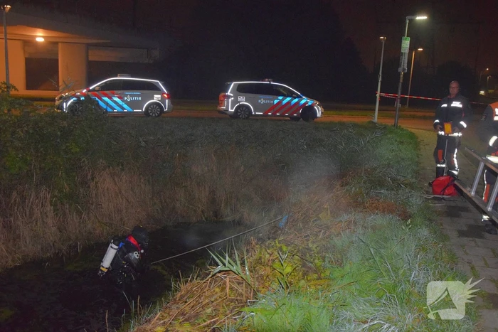 Zoektocht na vinden van fiets en persoonlijke spullen langs waterkant