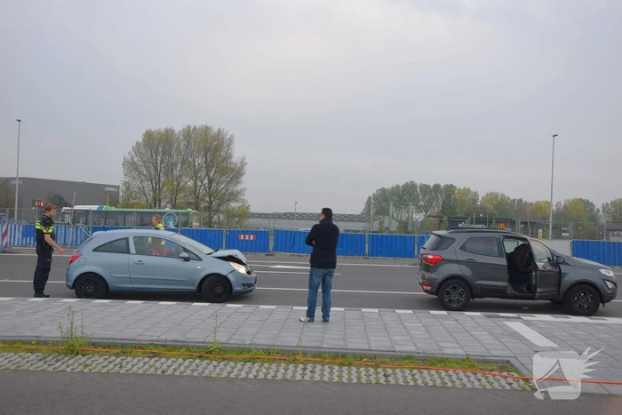 Schade na kop-staart aanrijding
