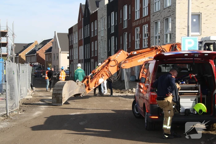 Gasleiding geraakt bij werkzaamheden op bouwplaats