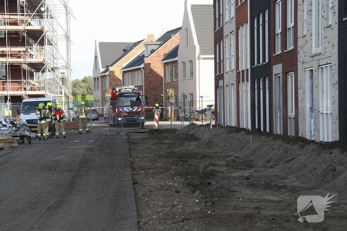 Gasleiding geraakt bij werkzaamheden op bouwplaats