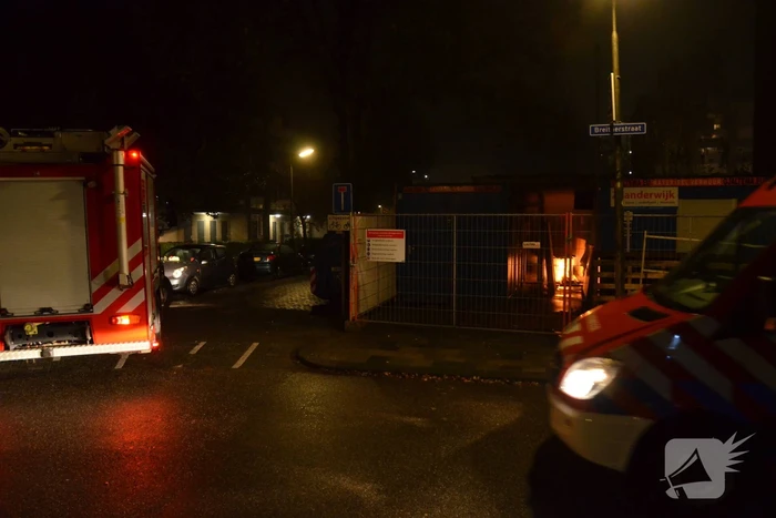 Brand op bouwplaats