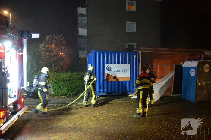 Brand op bouwplaats