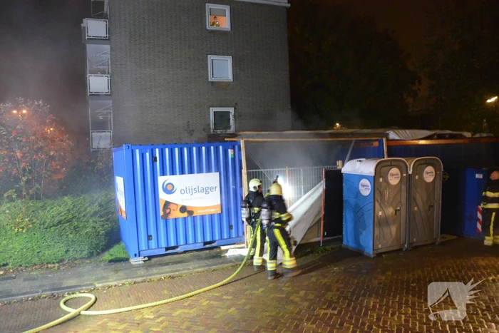 Brand op bouwplaats