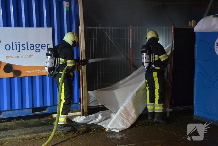 Brand op bouwplaats