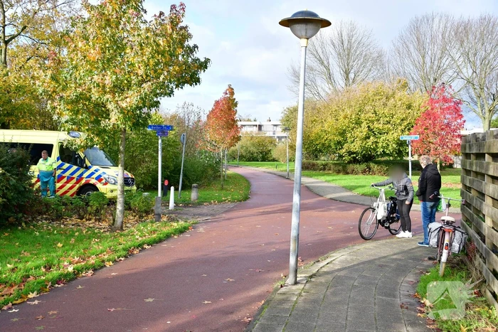 Twee fietsster botsen op fietspad