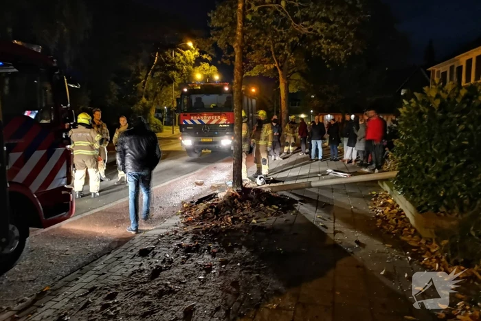 Bestuurder vlucht na aanrijding met lantaarnpaal