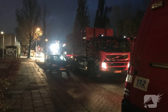 Veel brandweer bij instortingsgevaar oefening